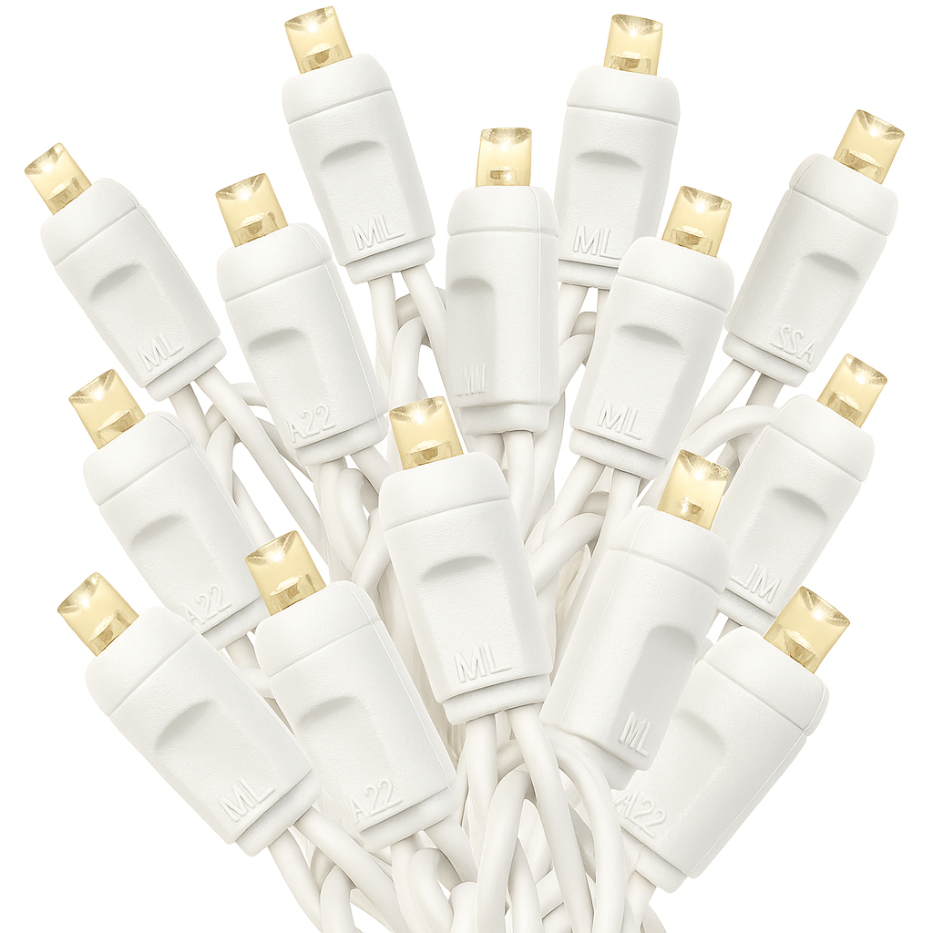5mm LED Mini Christmas Light Strings | Wide-Angle Christmas Light Bulbs
