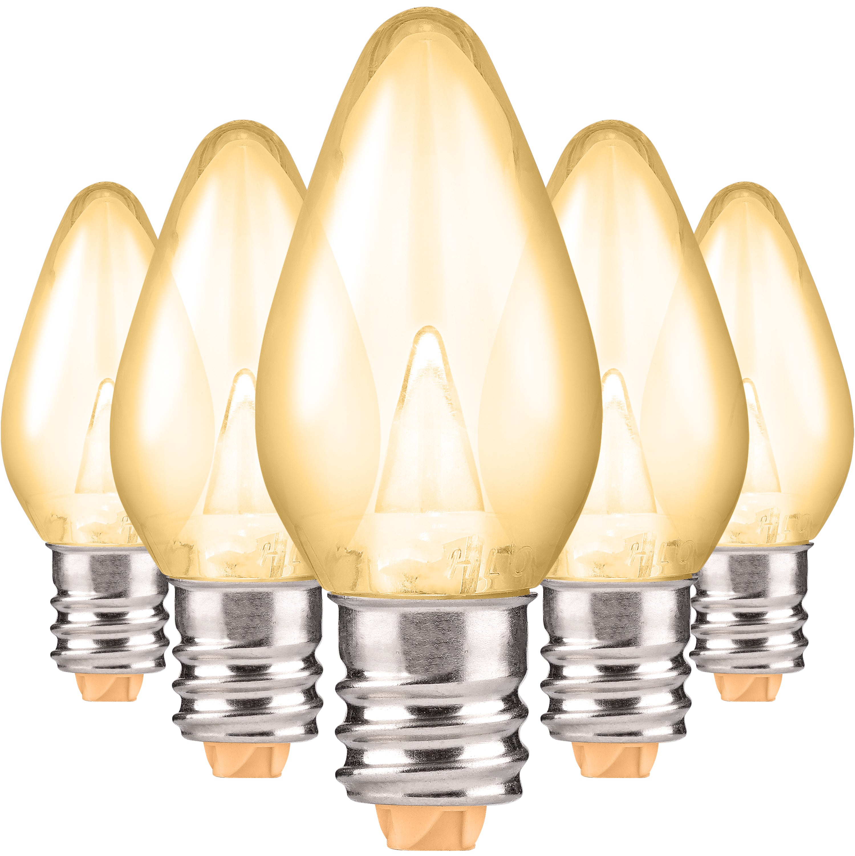 Pack of 5 Warm White smooth transparent C7 bulbs