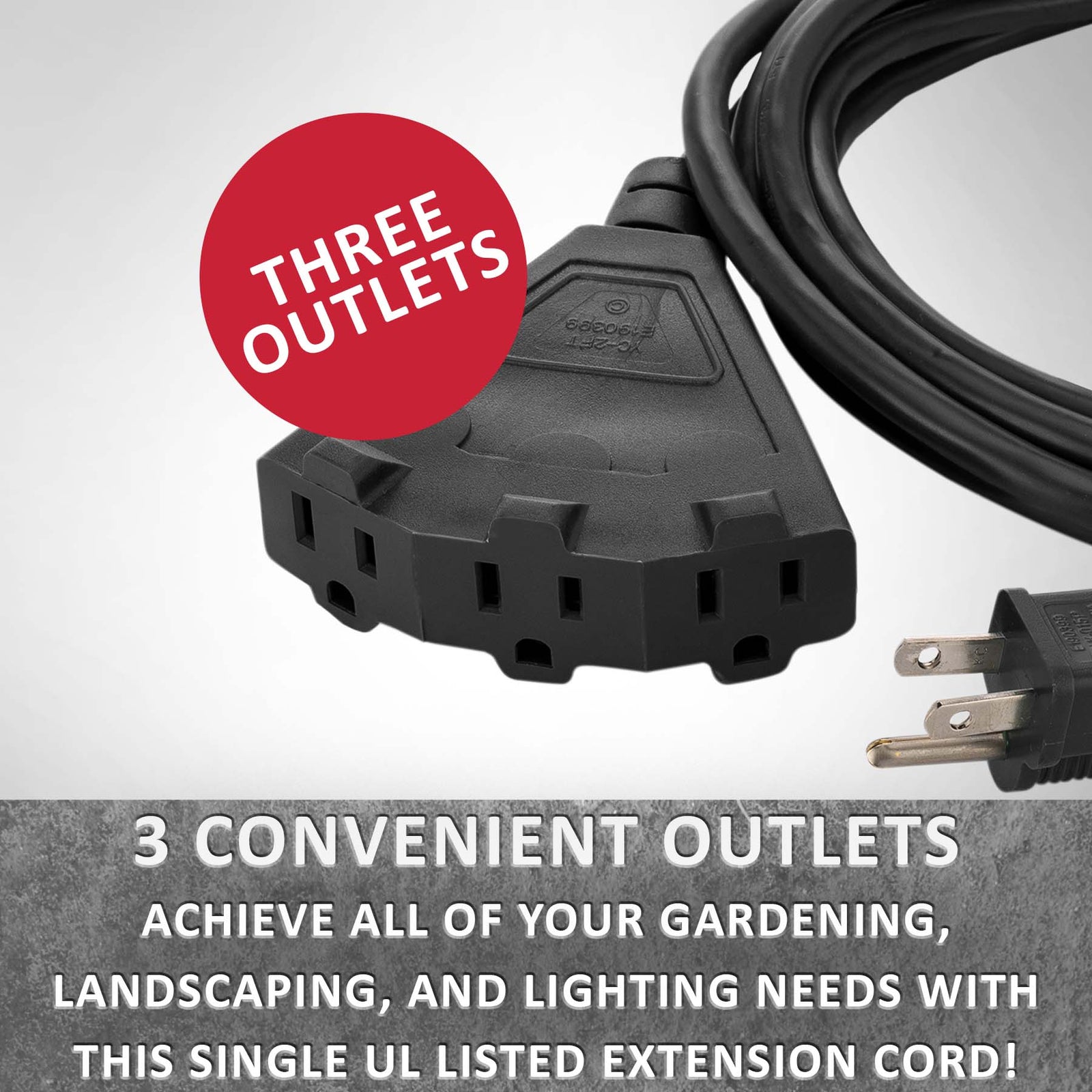 Black Outdoor Extension Cords | Perfect For Lawn & Landscape Lighting - HLO Lighting
