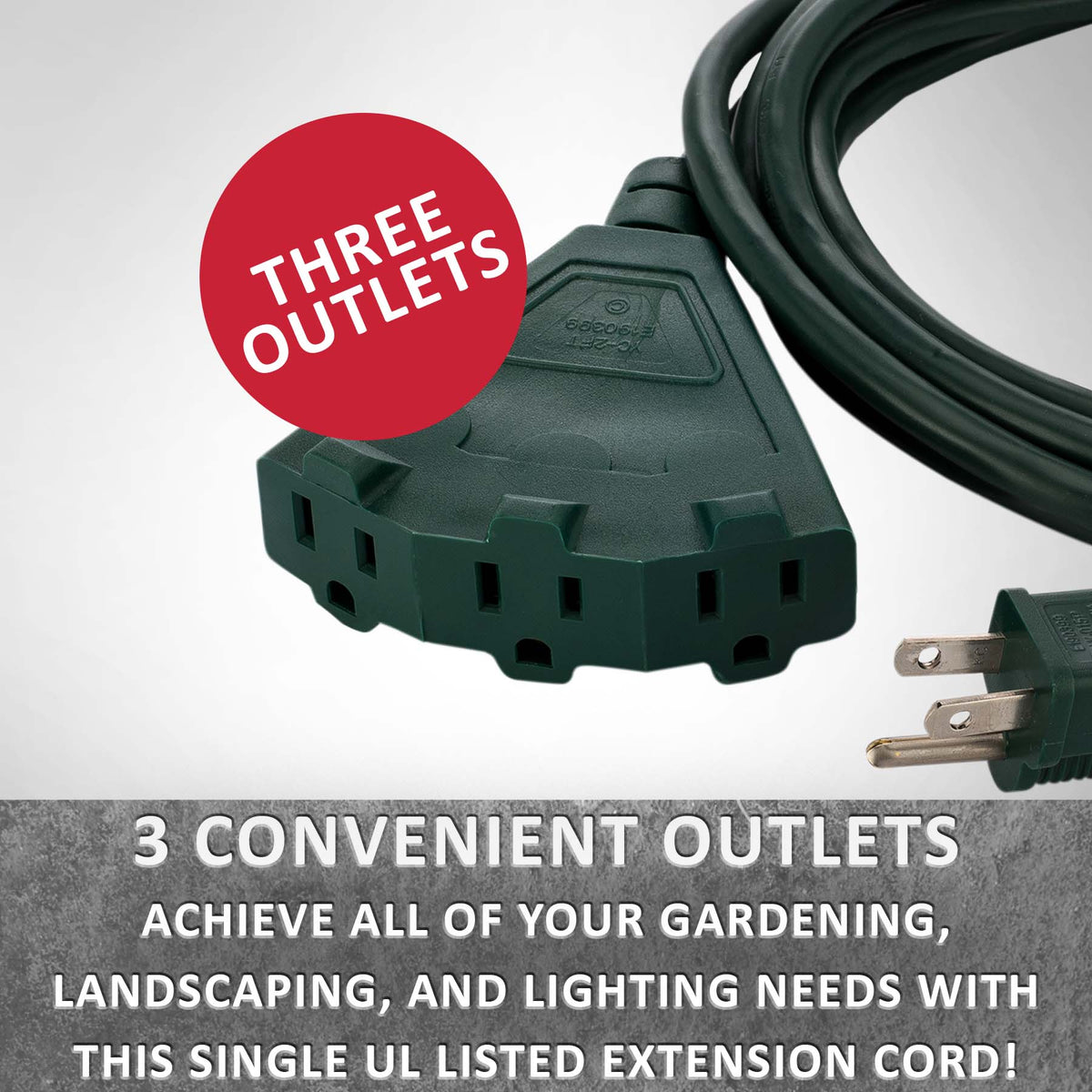 Green Outdoor Extension Cords | Perfect For Lawn & Landscape Lighting - HLO Lighting