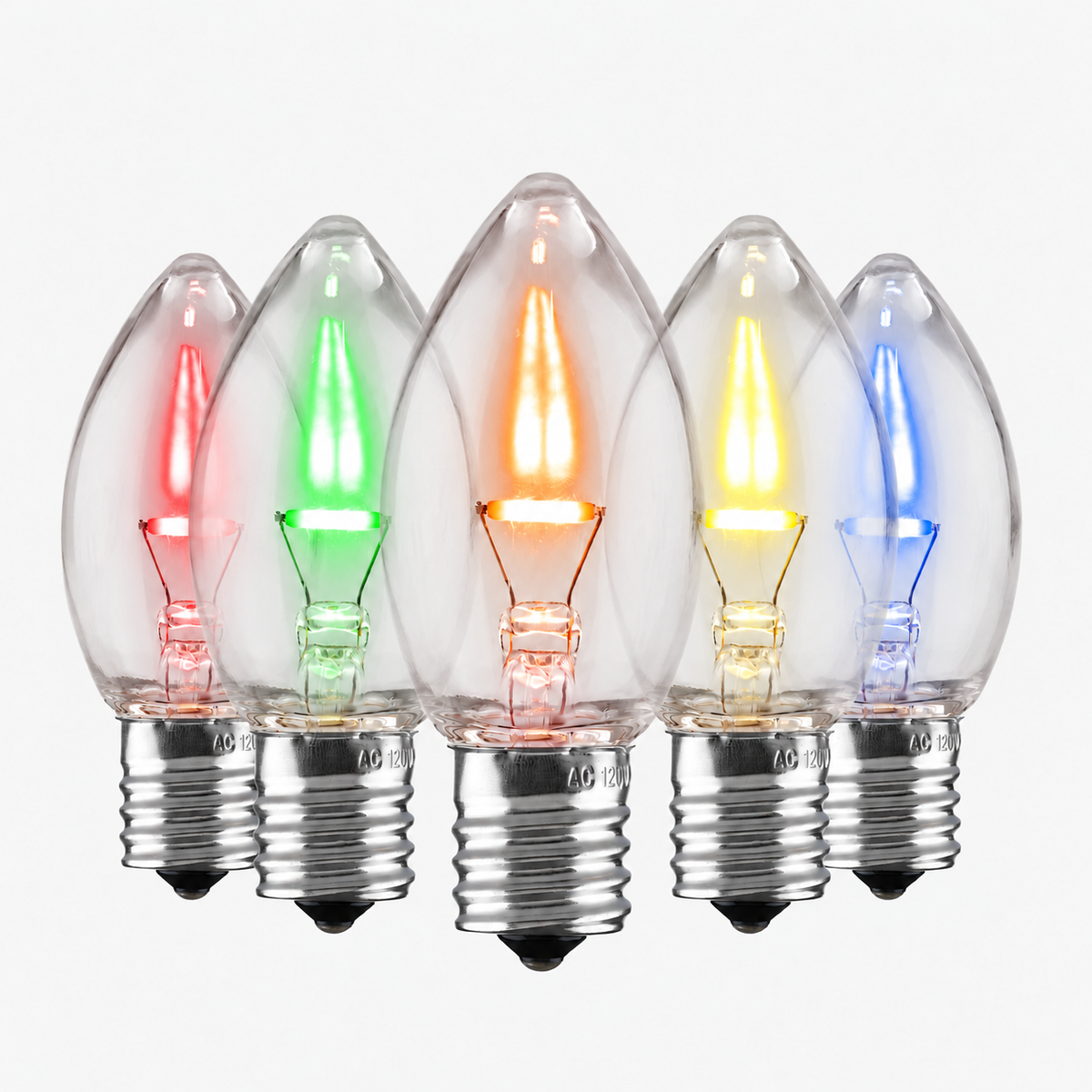 *Clearance* GLASS C9 LED Filament Bulbs | LED C9 Christmas Lights