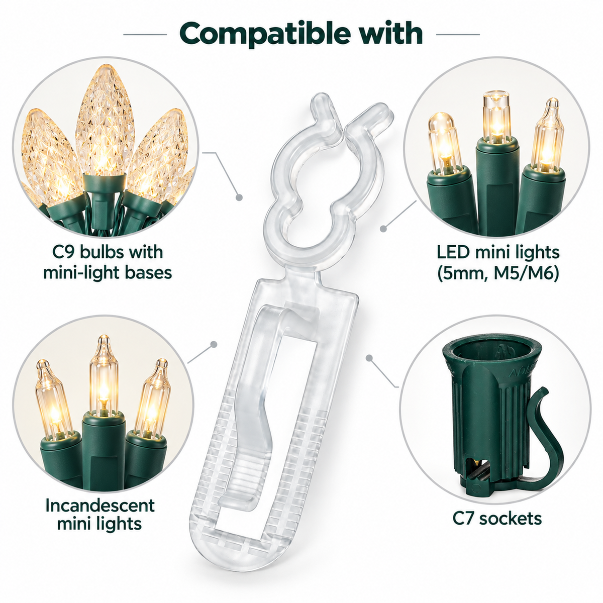 LED All-In-One Christmas Light Clips