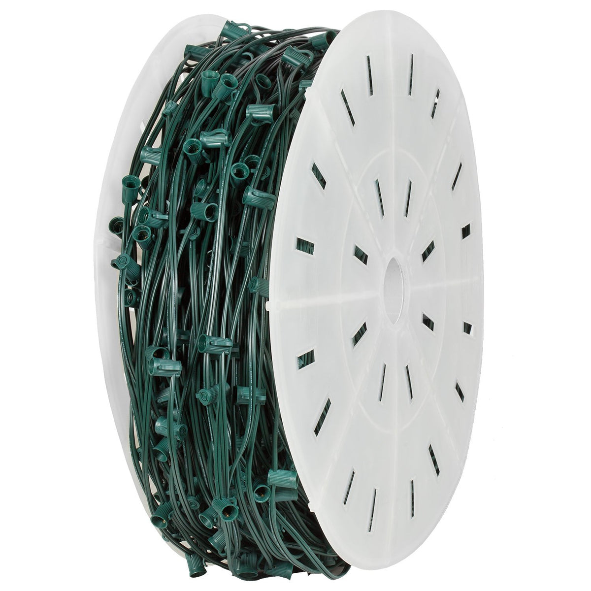 C7 Light Stringer Bulk Spool | E12 Sockets | SPT-1 Wire | 1000 Feet - HLO Lighting