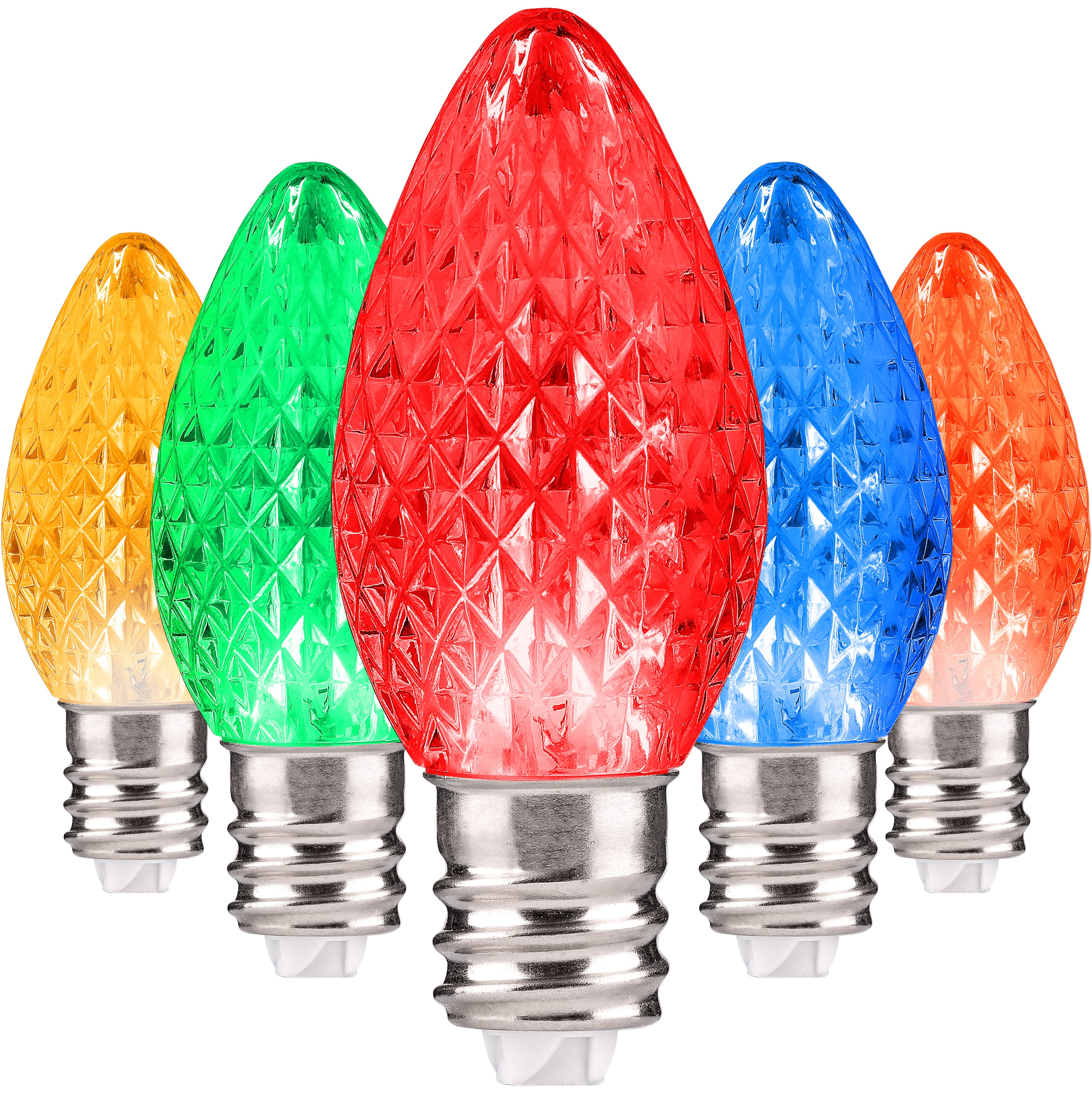 C7 Christmas Light Bulbs | Faceted – HLO Lighting