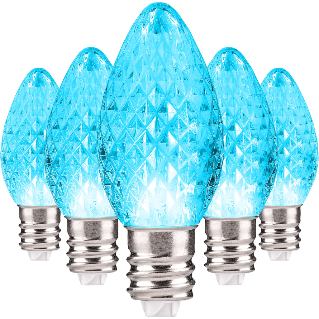 C7 LED Christmas Light Bulbs Faceted HLO Lighting