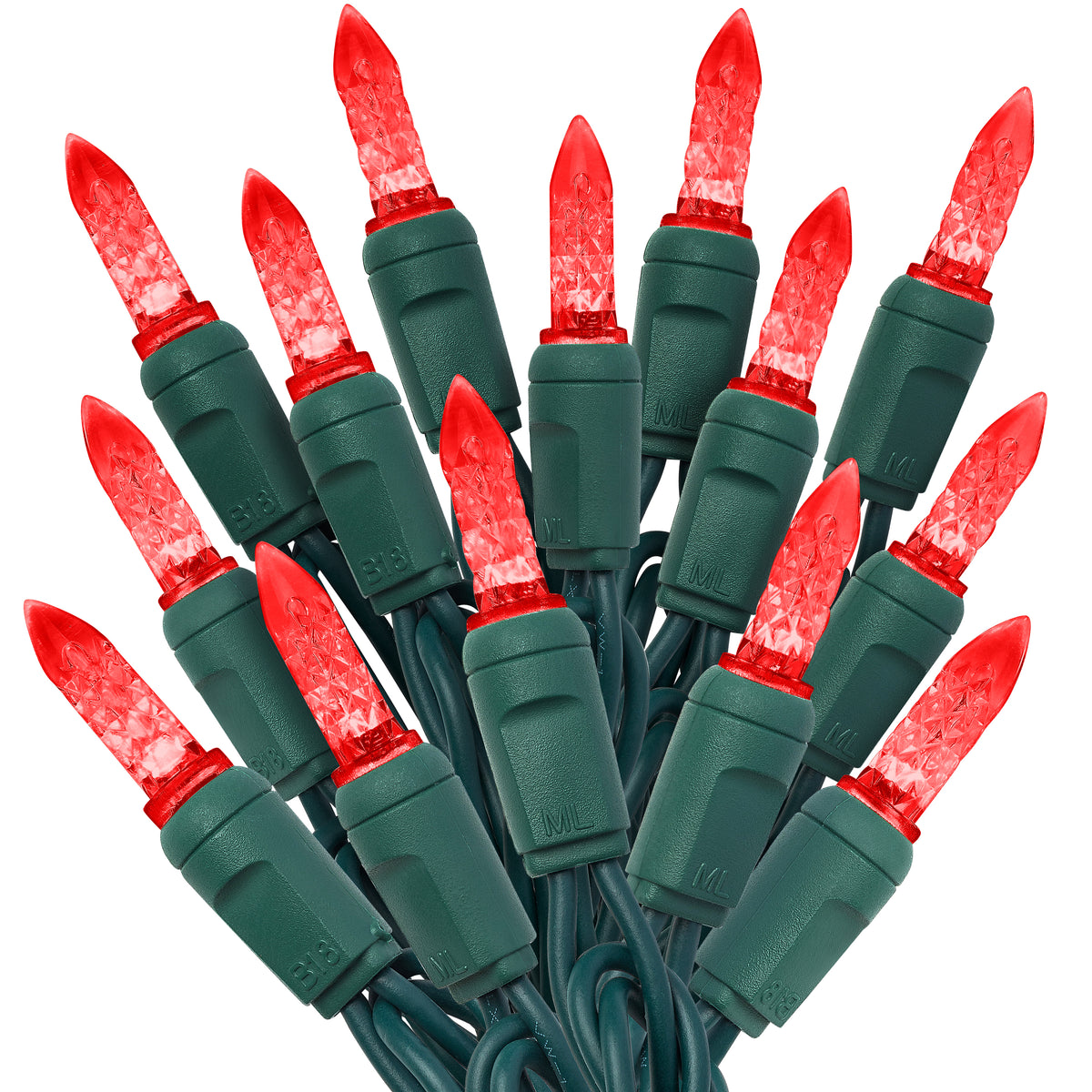 M6 LED Christmas Lights | Faceted Mini Christmas Light Strings | 70 Bulb Count