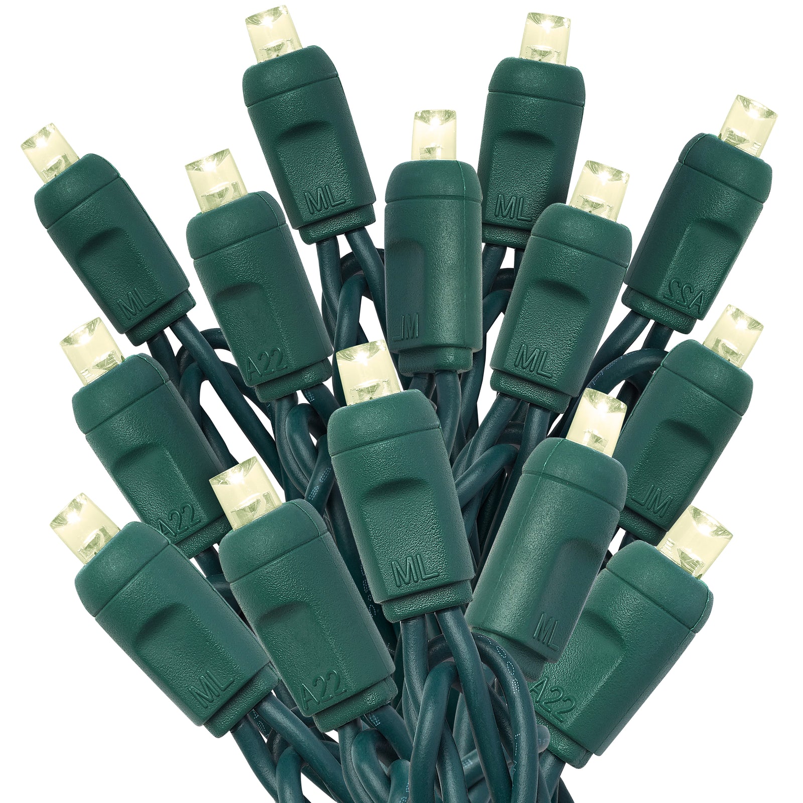 *Clearance* 5mm LED Mini Christmas Light Strings | Wide-Angle Christmas Light Bulbs | 50 Lights Per Strand