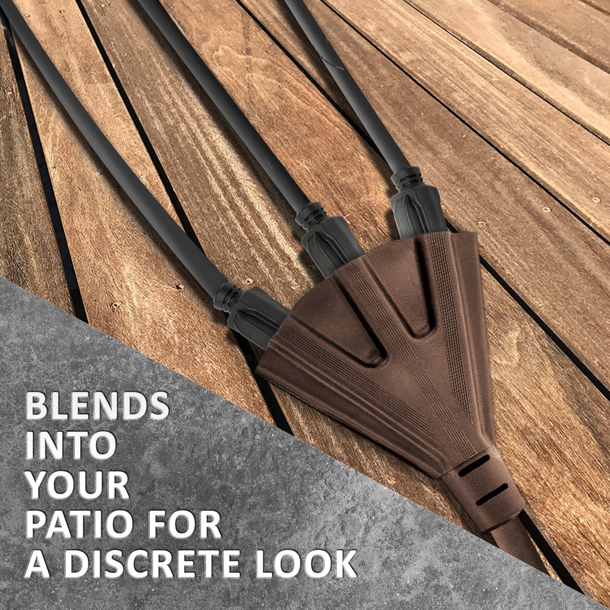 Brown Outdoor Extension Cords | Perfect For Lawn & Landscape Lighting - HLO Lighting